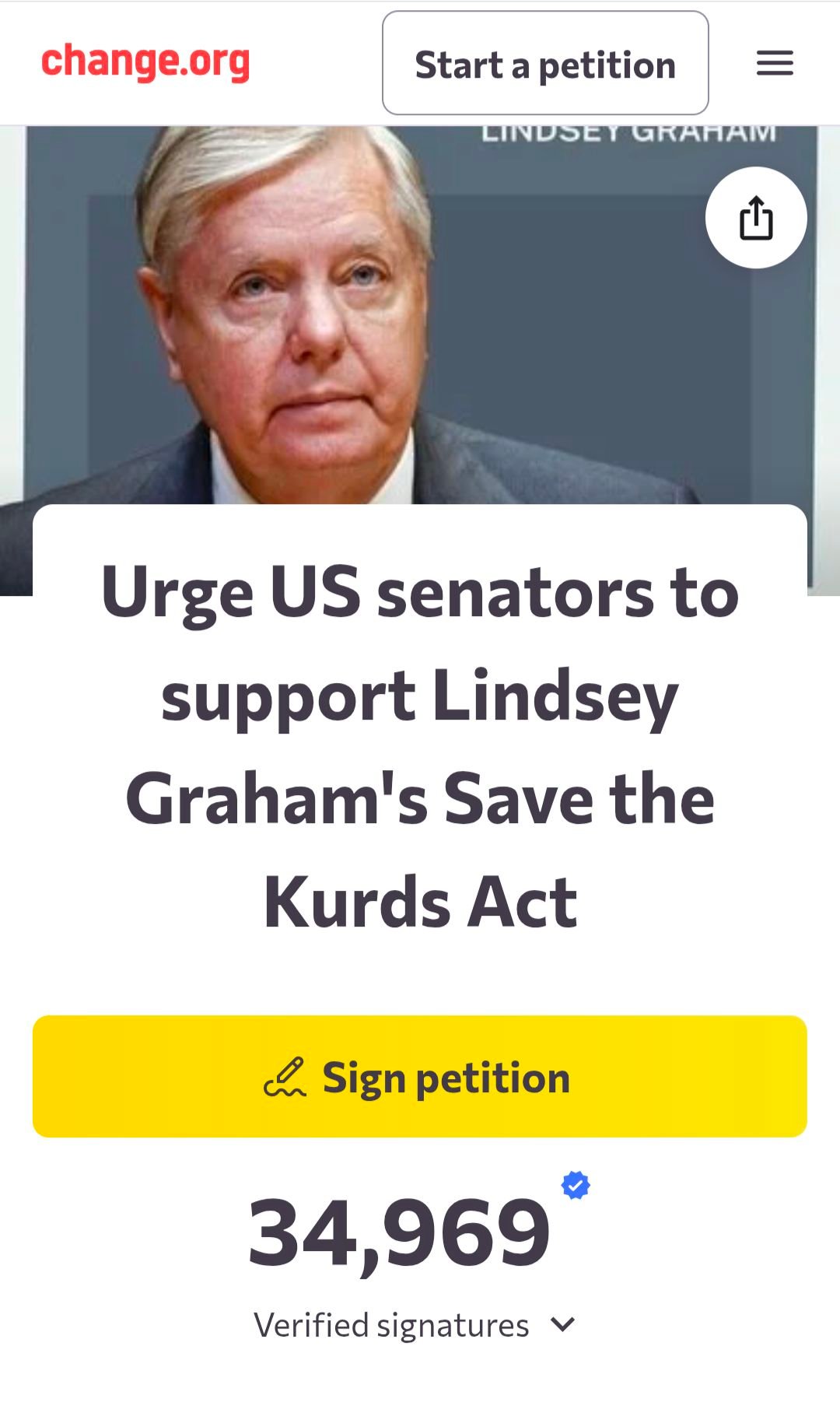 اتحاد المحامين الكورد يثمن جهود السيناتور غراهام لحماية الكورد